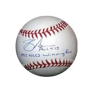 Sid Bream Autographed/Hand Signed MLB Baseball with 1992 NLCS Winning 