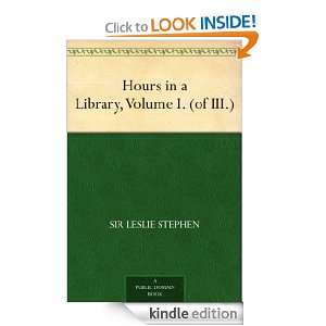   , Volume I. (of III.) Sir Leslie Stephen  Kindle Store