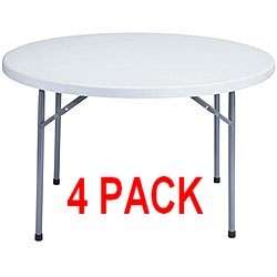 PACK) 48 Commercial Round Plastic Folding Table  