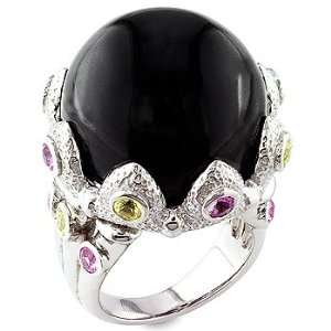  Black spinel,sapphire and silver ring. Vanna Weinberg 