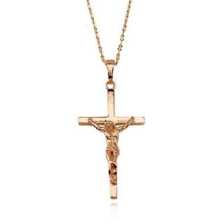 18K Gold Filled Cross Jesus Christ Religion Pendant  