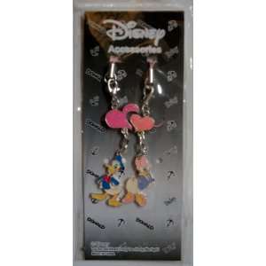  Disney Donald and Daisy Duck Metal Cell Phone Charm Strap 