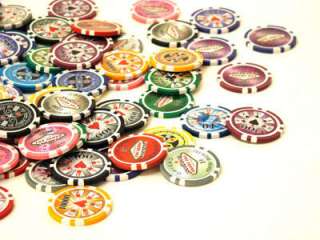 Sample Set 14 gram laser graphic clay poker table chips  