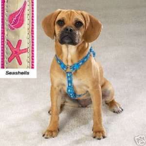  Nylon Seaside Ribbon DOG Harness Fits 8 14 Sea Shells 
