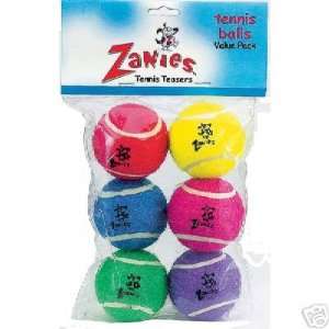 Zanies Tennis Balls 2.5 Assorted Colors 6 Pack Dog Toy  