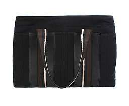 17172 auth HERMES TROCA black canvas Handbag Bag  