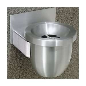 Cigarette Can, Wall Mounted with Grill Top, 6x7, Satin Aluminum 
