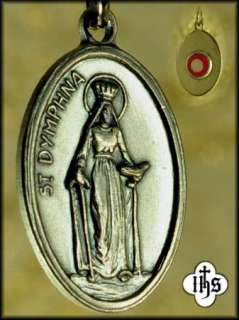 Dymphna Saint Catholic Relic Medal Pendant + 925 Chain  