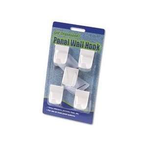  Panel Wall Hooks Plastic with Metal Insert Points White 5 