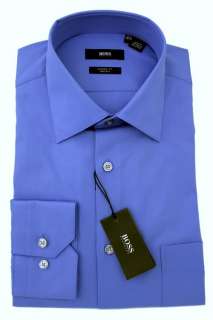 Boss Hugo Boss Solid French Blue Men Cotton Dress Shirt  