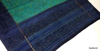   Color Nice Print Beautiful Pure Silk Indian Vintage Sari Fabric # 2020