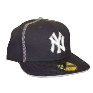 New York Yankees Hat Z Stitch New Era 5950 Fitted Navy Cap  