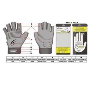  Rhino Max Pro Gel Linemans Football Glove Open Finger 