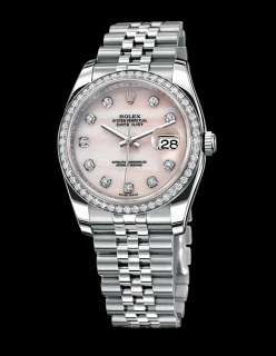 Rolex date just ladies watch mother of pearl pink mop  
