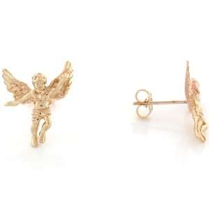   Gold Lovely Christian Religious angel 1.7cm Pin Earrings Jewelry