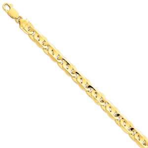  14k Gold 9mm Hand polished Link Bracelet Jewelry
