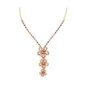  Betsey Johnson Iconic Spring Bloom Triple Flower Necklace 