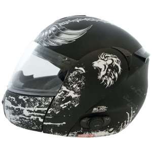 VCAN Blinc 210 Flat Black   Large Modular Helmet with Dark Angel 