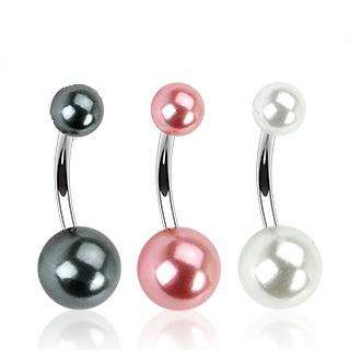   BELLY NAVEL RING PINK WHITE BLACK BUTTON PIERCING JEWELRY B321  