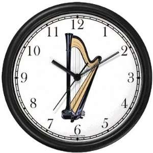  Harp Musical Instrument   Music Theme Wall Clock by 