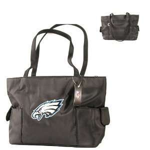   Philadelphia Eagles NFL Black Tipped Tote Bag Purse: Sports & Outdoors