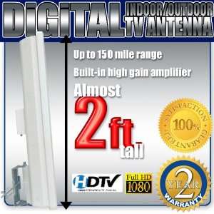 AMPLIFIED HDTV DIGITAL OUTDOOR INDOOR ATSC TV DTV UHF VHF FM ANTENNA 
