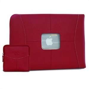  17 Premium Leather Sleeve and Accessory Pouch Set in Red 
