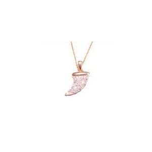 Meira T Silver & CZ Pink Horn Necklace