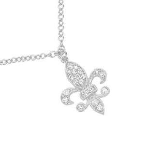 Meira T 14K White Gold Diamond Fleur De Lis Necklace