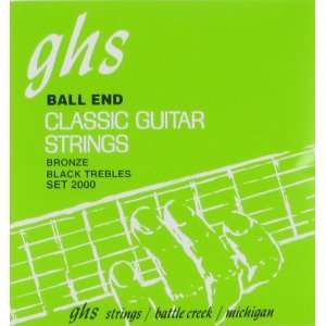 GHS Classic Guitar   Regular Ball End Phosphor Bronze Basses   Black 