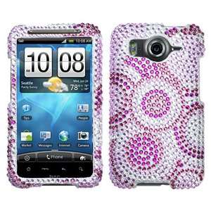   RHINESTONE BLING DESIGN PURPLE PINK SILVER CIRCLES SNAP ON CASE COVER