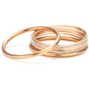 Sheila Fajl Rose Gold Plated and Silver Plated Cubic Zirconia Bangles