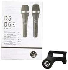   D5 Dynamic Cardioid Handheld Vocal Microphones + Mic Mounting Clips