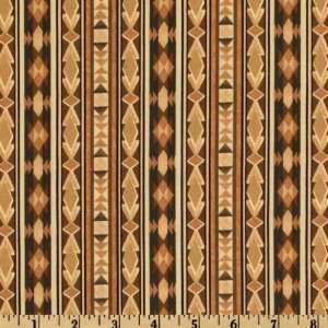  44 Wide Open Range Indian Stripe Brown Fabric By The 