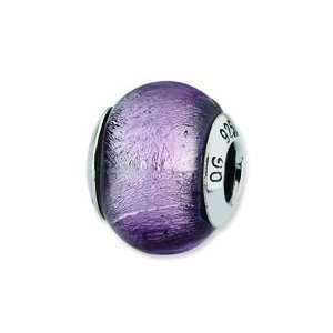    Sterling Silver Reflections Lavender Italian Murano Bead: Jewelry
