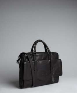 Ben Minkoff black leather Urz laptop briefcase   