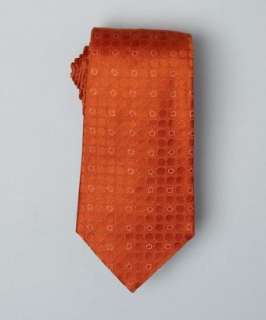 Salvatore Ferragamo orange circle and gancio pattern silk tie 