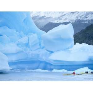  People Kayaking Near Floating Icebergs, Lago Gray, Torres 
