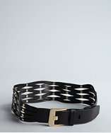 Vince Camuto black braided leather studded belt style# 317952201