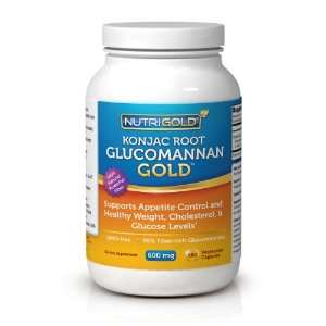 NutriGold Glucomannan GOLD, Konjac Root Fiber for Weight loss, 600mg 