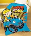   BUILDER COME ON LETS GET MOVING FLEECE BLANKET THROW COVER GIFT NEW