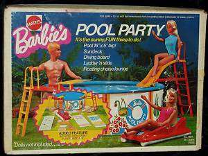 Old Barbies Pool Party Set Accessories Barbie Doll  