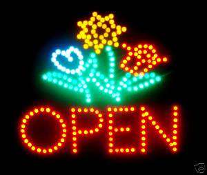 LED Neon Light Animated FLOWER Store OPEN Sign LB115  