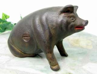 Antique Cast Iron PIG Bank Piggy Still Bank Vintage Figural 