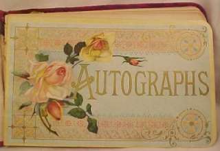 1886 RED VELVET AUTOGRAPH BOOK Signed CAROLINE B FUNK  