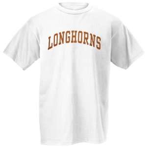  Texas Longhorns White Youth Arch Logo T shirt: Sports 