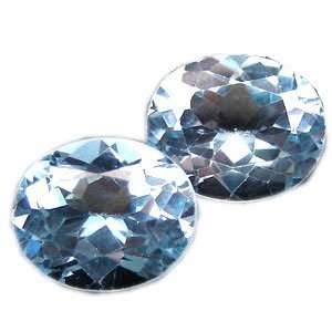  Blue Topaz Ovals Unset Loose Gemstone 12 X 10mm (Qty2 
