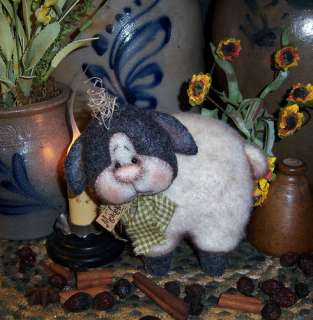 Primitive Spring Easter Sheep Lamb 5 Vtg Style Bear Doll Ornie Patti 