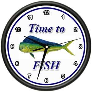  TIME TO FISH DOLPHIN Wall Clock fisher fisherman mahi mahi 