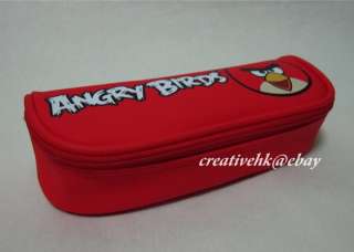 Angry Birds Red Cosmetic Pencil Case Pouch Bag with Zip and Charm NEW 